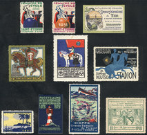 WORLDWIDE: 10 Old Cinderellas Of Various Topics, Excellent And Colorful Designs, VERY THEMATIC, General Quality Is Fine  - Vignetten (Erinnophilie)