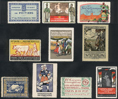 WORLDWIDE: 10 Old Cinderellas Of Various Topics, Excellent And Colorful Designs, VERY THEMATIC, General Quality Is Fine  - Vignetten (Erinnophilie)