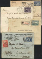 URUGUAY: 4 Registered Covers Sent To Brazil In 1930 With Handsome Postages, And Some Interesting Cancels, For Example SA - Uruguay