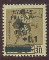 ITALIA - OCC. JUGOSLAVA DI TRIESTE SASS. 3g NUOVO - Yugoslavian Occ.: Trieste