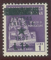 ITALIA - OCC. JUGOSLAVA DI TRIESTE SASS. 5g NUOVO - Occ. Yougoslave: Trieste