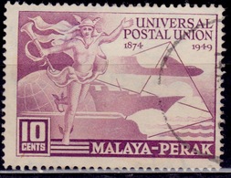 Malaya, Perak 1949, UPU Issue, 10c, Sc#101, Used - Selangor
