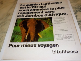 ANCIENNE PUBLICITE LE JUMBO LUFTHANSA 1975 - Pubblicità