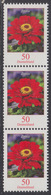 !a! GERMANY 2020 Mi. 3535 MNH Vert.STRIP(3) -coils- - Flowers: Zinnia - Neufs