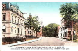 Sherbrooke Québec - Rue Commerce Dufferin Street - Magog Hotel - Post Office And Bank - Unused - 2 Scans - Sherbrooke