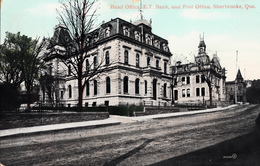 Sherbrooke Québec - Rue Commerce Dufferin Street - Post Office And Bank - Simple Back - Written 1906 - 2 Scans - Sherbrooke