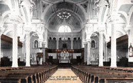 Sherbrooke Québec - Interior Church St. John The Baptist - Intérieur Église Saint-Jean-Baptiste - Written 1914 - 2 Scans - Sherbrooke