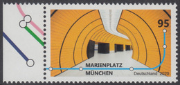 !a! GERMANY 2020 Mi. 3538 MNH SINGLE W/ Left Margin (a) - Subway Stations: Marienplatz, Munic - Unused Stamps