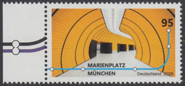 !a! GERMANY 2020 Mi. 3538 MNH SINGLE W/ Left Margin (c) - Subway Stations: Marienplatz, Munic - Unused Stamps