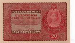 Delcampe - POLAND 20 MAREK 1919  P-26b1  Circ-xf++aunc - Pologne