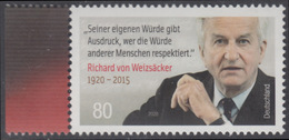 !a! GERMANY 2020 Mi. 3539 MNH SINGLE W/ Left Margins (a) - Richard Von Weizsäcker, Federal President - Unused Stamps
