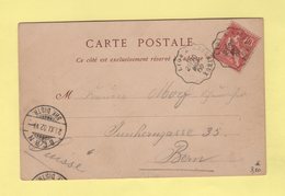 Convoyeur - Lyon A Amberieux - 1902 - Destination Suisse - Railway Post
