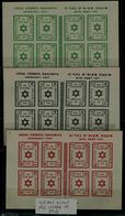 ISRAEL 1948 MINHELT HA`AM NAHARIYA LOCALS BLOCK IMPERF OF 8 ERRORS IN BLOCK 20 RED MIL FOR MILS MNH VF!! - Sin Dentar, Pruebas De Impresión Y Variedades