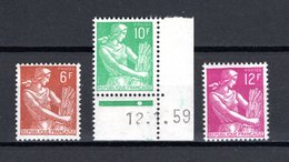 FRANCE  N° 1115 à 1116    NEUFS SANS CHARNIERE  COTE  1.50€    MOISSONNEUSE - 1957-1959 Mäherin