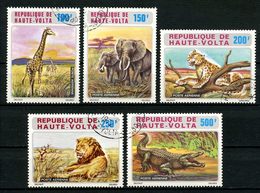HAUTE VOLTA 1973 PA N° 140/144 Oblitérés  Superbes C  4,50 € Faune Sauvage Girafes Eléphants Lions Crocodiles Animaux - Opper-Volta (1958-1984)
