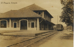 Real Photo Chaparra Estacion . Railway Station . Train . Sugar Plant . Sugar Cane - Cuba