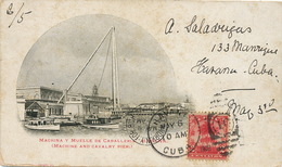Habana Pioneer Card Undivided Back Machina Y Muelle De Caballeria  . P. Used 1902 To Wien Austria - Cuba