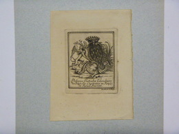 Ex-libris Héraldique Illustré XIXème - Philippe Eustache LELOUCHIER DE POPUELLE - Exlibris