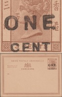 Hong Kong Vers 1900 Entier Postal Surchargé 1 C, Surcharge Oblique. Superbe - Postal Stationery