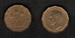 GREAT BRITAIN  3 PENCE 1943 (KM # 849) #5559 - F. 3 Pence