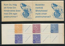 FINLAND 1972 Lion Definitive 1 Mk. Complete Booklet MNH / **.  Michel MH 5 - Postzegelboekjes