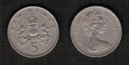 GREAT BRITAIN  5 NEW PENCE 1968 (KM # 911) #5563 - 5 Pence & 5 New Pence