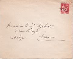 FRANCE - Lettre - Griffe Localité - Oblitération Linéaire Avize - Annule Le Timbre A L'arrrivee Timbre Paix 50c 1933 - Cartas