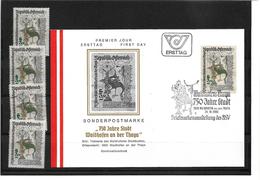 6046b: Österreich 1980, 750 Jahre Waidhofen Auf Beleg Und 4mal ** Bzw. Gestempelte Briefmarken - Waidhofen An Der Thaya