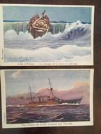 2 Cpa, Illustrateur, Signée HAFFNER, Croiseurs De 10000 Tonneaux Et Côte D'Afrique Le Passage De La Barre En Surf Boat - Haffner