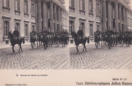MILITARIA . VUES STEREOSCOPIQUES Julien Damoy N°11 . Entrée De L'Ecole Du Cavalier - Regiments