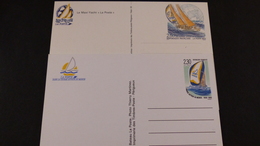 2 Entiers Postaux Sur 2 Cartes Postales Neuves - Course Autour Du Monde En Bateau 1989-1990 - Overprinted Covers (before 1995)