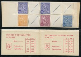 FINLAND 1972 Lion Definitive 1 Mk. Complete Booklet MNH / **.  Michel MH 4 - Carnets