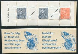 FINLAND 1974 Lion Definitive 1 Mk. Complete Booklet On Phosphor Paper.  Michel MH 7y - Cuadernillos