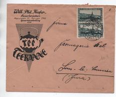 SARRE / SAARGEBIET - 1928 - ENVELOPPE COMMERCIALE TEE/ THE De SAARBRUCKEN Pour LONS LE SAUNIER (JURA) - Cartas & Documentos