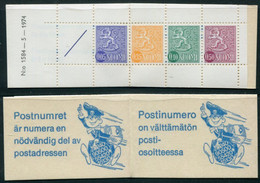 FINLAND 1974 Lion Definitive 1 Mk. Complete Booklet MNH / **.  Michel MH 8 - Booklets