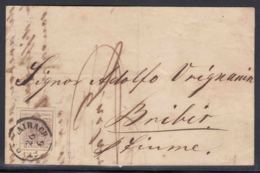 Austria, Austrohungarian Empire, Slovenia Laibach To Croatia (Fiume) With Novi (Novi Vinodolski?), Stamp Very Wide Rands - Cartas & Documentos