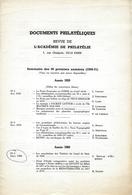 ACADEMIE DE PHILATELIE DOCUMENTS PHILATELIQUES  Sommaire 50 Premiers N° De 1959 à 1971 - Other & Unclassified