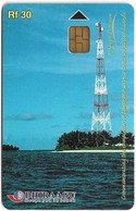 Maldives - Dhiraagu (chip) - Telecom Tower - 294MLDGIA - Chip Siemens S37, 30MRf, Used - Maldives