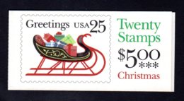 ETATS-UNIS 1989 - Carnet Yvert C 1879a - Scott #2429a - NEUF** MNH - Noël, Traîneau Avec Cadeaux - 1981-...