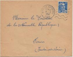 LETTRE OBLITERATION DAGUIN 5 LIGNES ONDULEES - BOURGES ENTREPOT -CHER - 1954 - Mechanical Postmarks (Other)