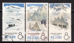 China P.R. 1965 Mi# 869-871 Used - Short Set - Chinese Mountaineering Achievements, 1957-64 - Oblitérés