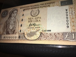 See Photos. Cyprus 1 Lira Banknote 1998. Seems Uncirculated. - Cyprus
