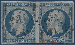 France Présidence N°10 25c Bleu En Paire Obl Pc 1183 D'Epernay Superbe Signé Calves - 1852 Luigi-Napoleone