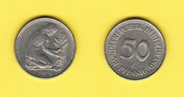 GERMANY  50 PFENNIG 1974 F (KM # 109.2) #5581 - 50 Pfennig