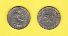 GERMANY  50 PFENNIG 1967 F (KM # 109.1) #5582 - 50 Pfennig