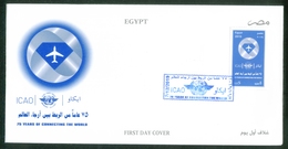 EGYPT / 2019 / ICAO / OACI / ИКАО /  INTERNATIONAL CIVIL AVIATION ORGANIZATION / MAP / GLOBE / PLANE / FDC - Brieven En Documenten
