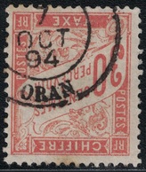 TAXE - BANDEROLE - N°34 ROUGE ORANGE - 30c - OBLITERATION ORAN - ALGERIE. - 1859-1959 Oblitérés