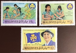 Maldives 1987 Girl Guides 3 Values MNH - Maldives (1965-...)