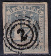 "2" Klar Und Aufrecht Auf 1 1/4 Shillinge Grau - Hamburg Nr. 8 C - Hamburg