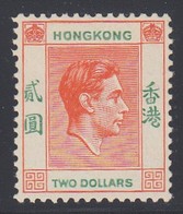 HONG KONG KGVI  1938-52 $2 SG 157  MLH - Ungebraucht